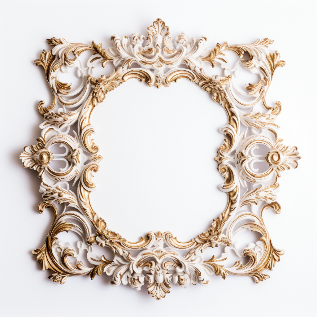 Beautiful baroque frame on a white background