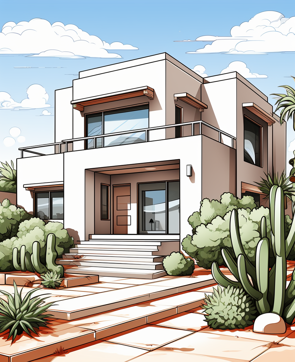 Coloring Page of Barragan House in the City