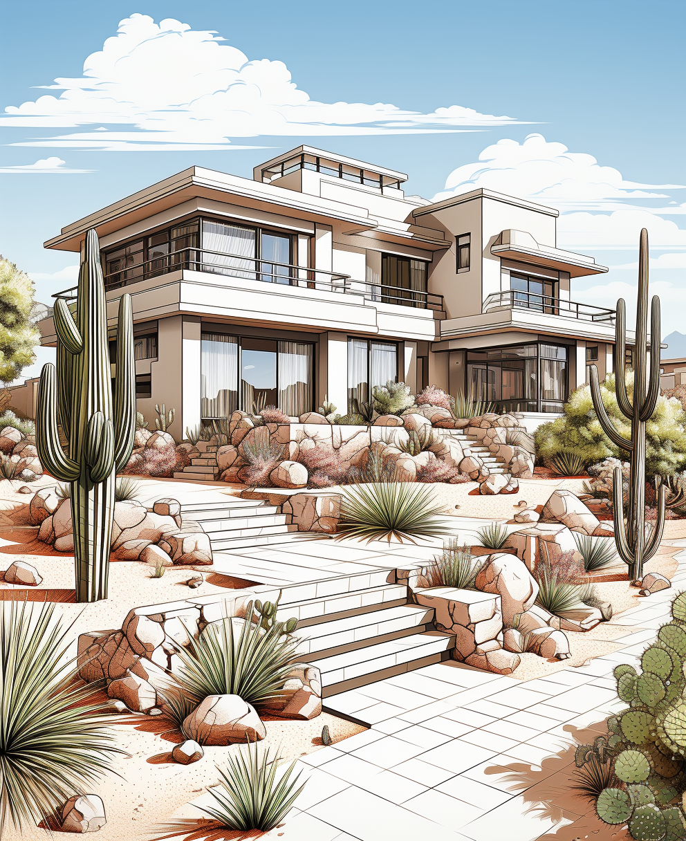 Coloring Page of Barragan House Front View