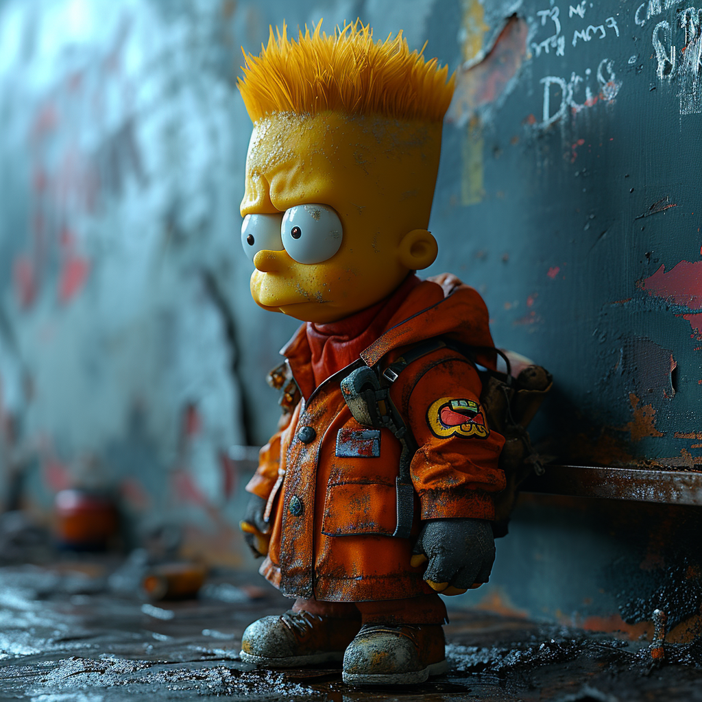 Bart Simpson standing at blackboard