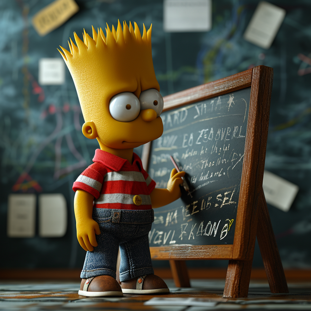 Bart Simpson plotting new pranks