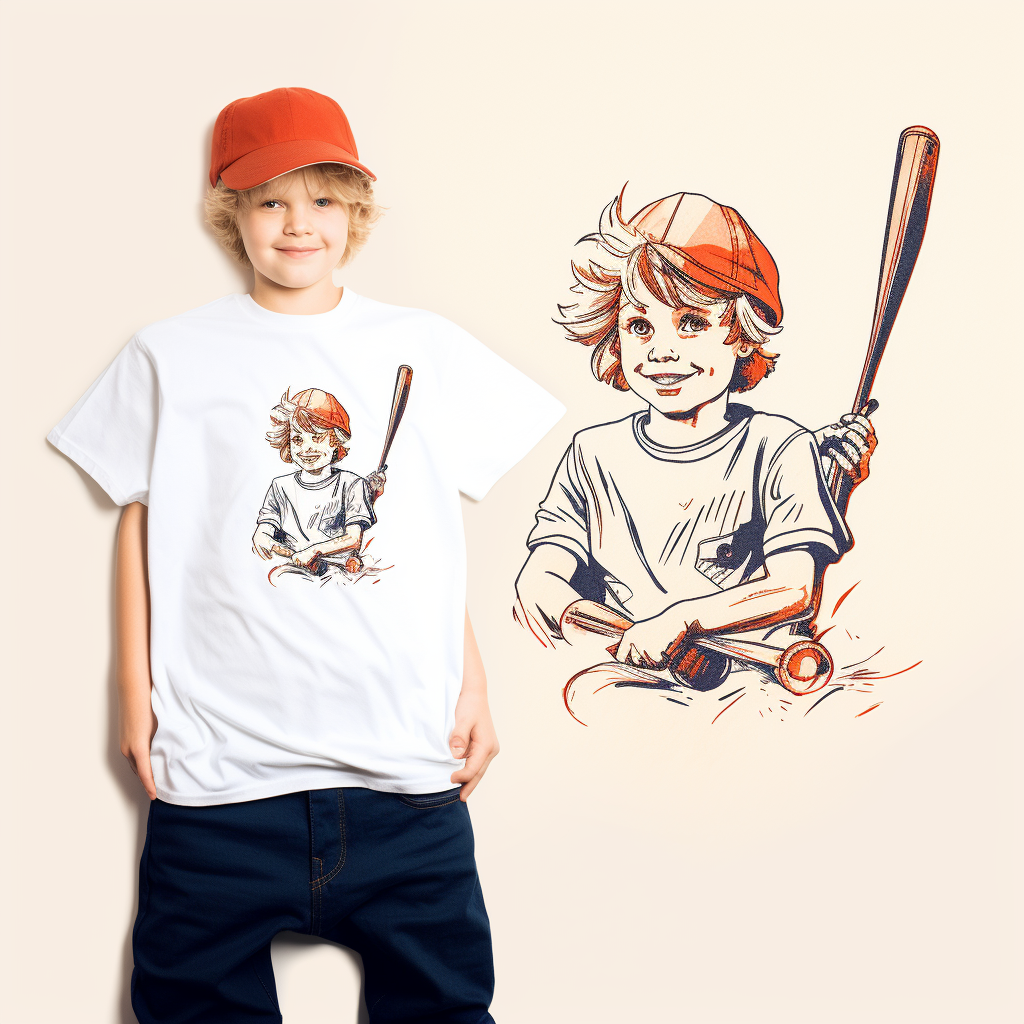 Illustration of a playful baseball boy