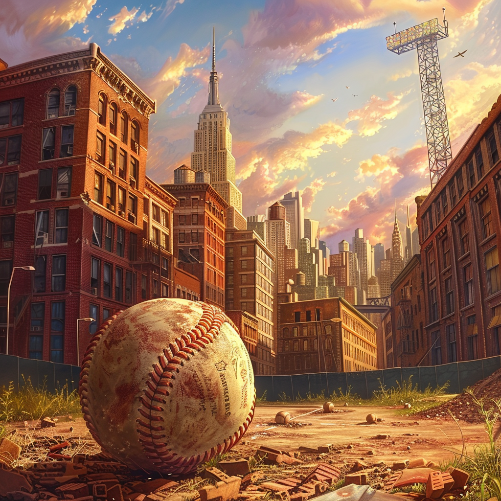 Baseball City Sunset Scene