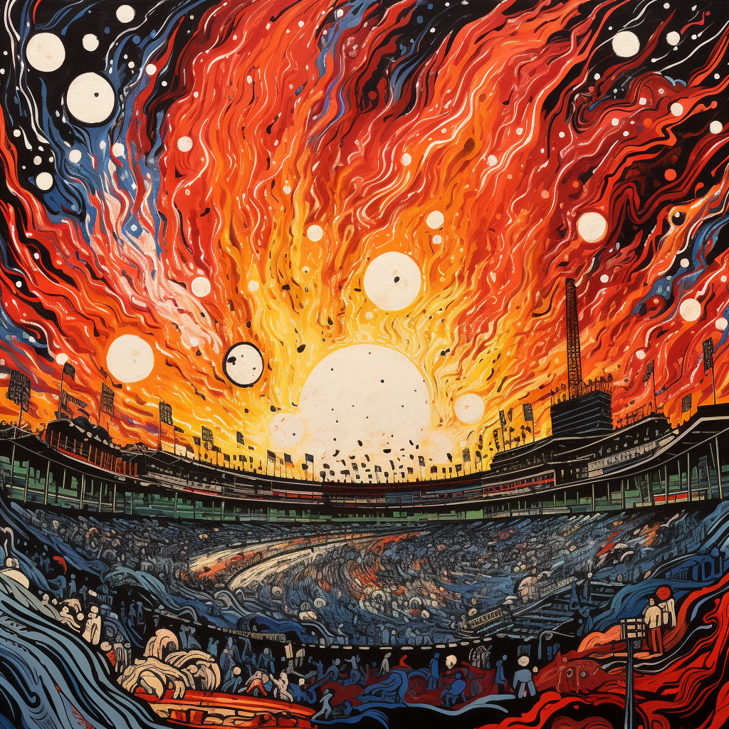 Stanley Donwood baseball game artwork