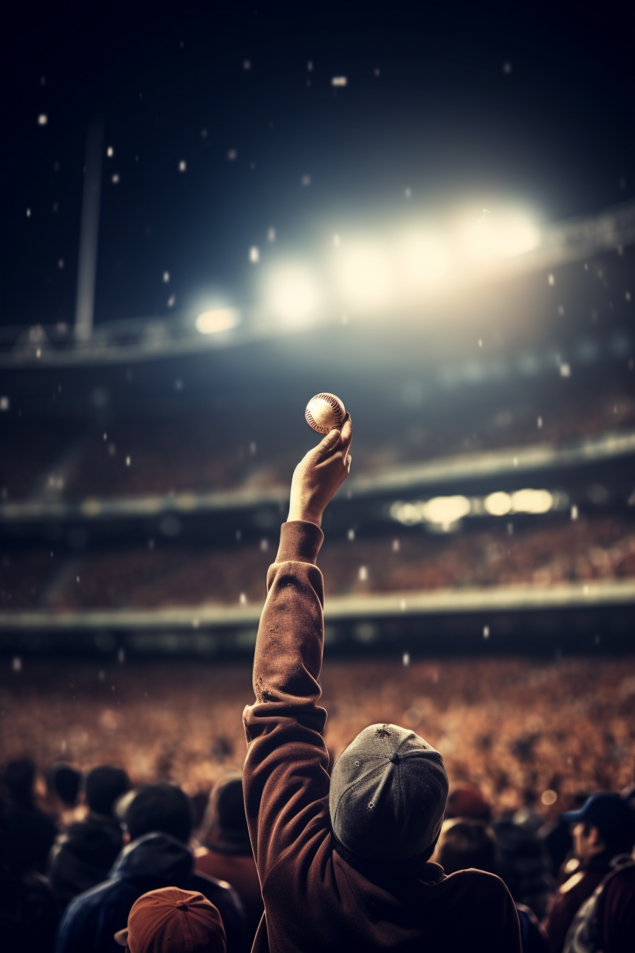 Close-up of baseball glove catching ball