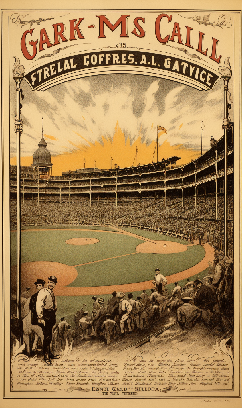 Vintage baseball park advertisement