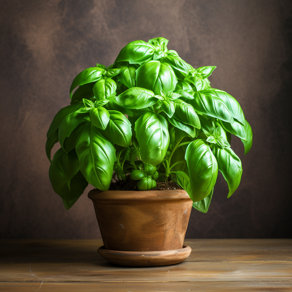 Basil plant in pot