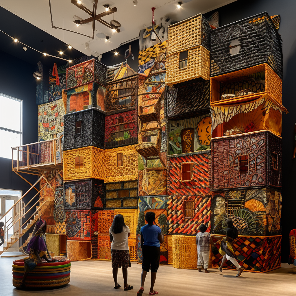 Beautifully crafted basket-woven African art fabric residence