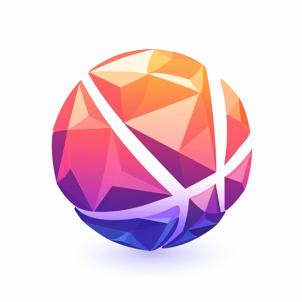 Minimalist Gradient Basketball Crystal Ball Logo