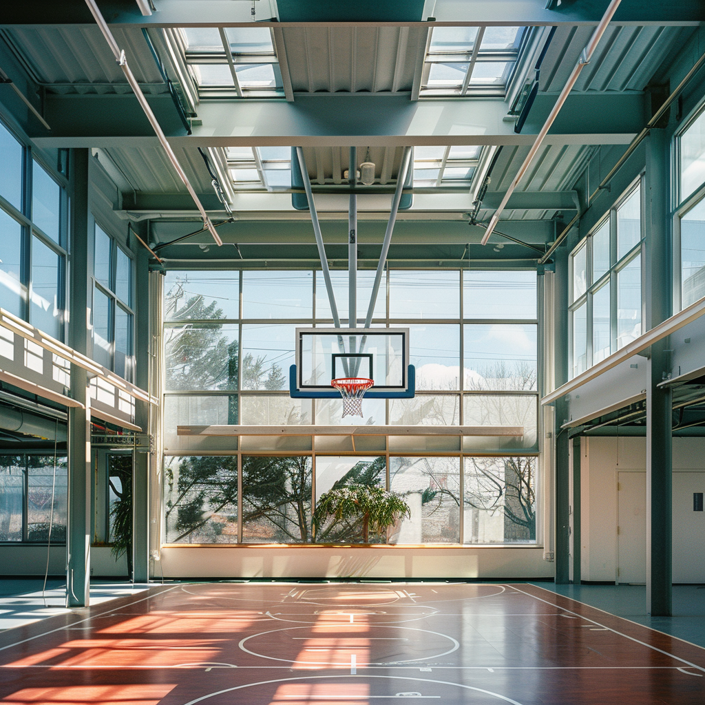 basketball hoop inside credit union