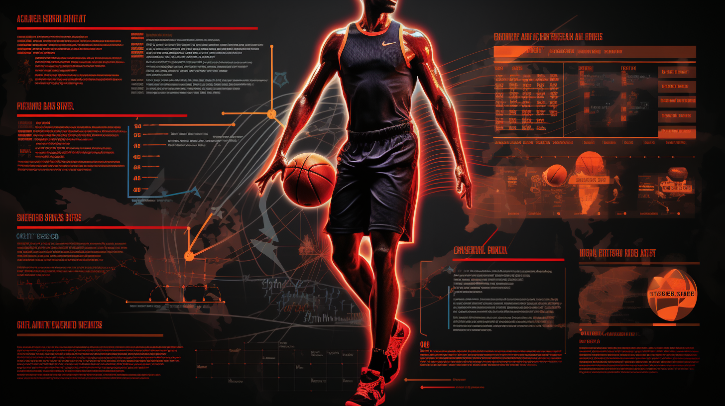 Futuristic basketball infographic graphic