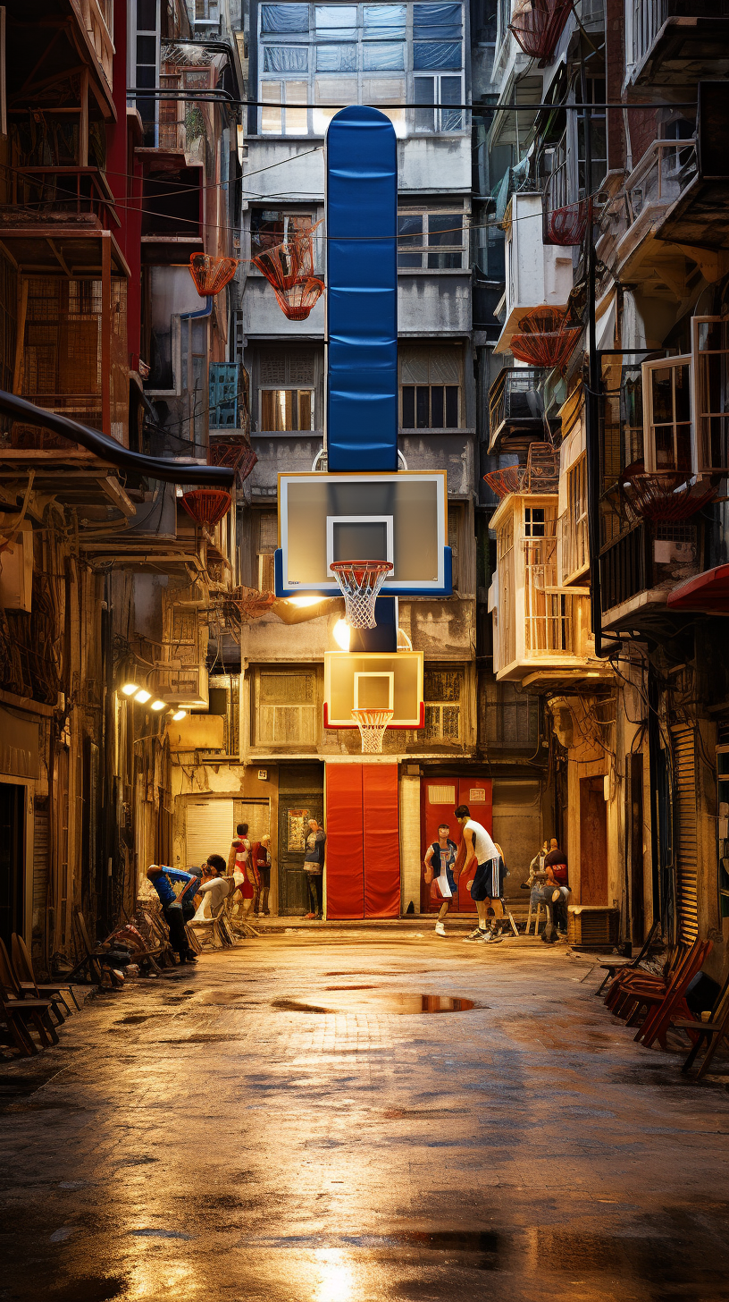 Basketball match in Beyoğlu street court