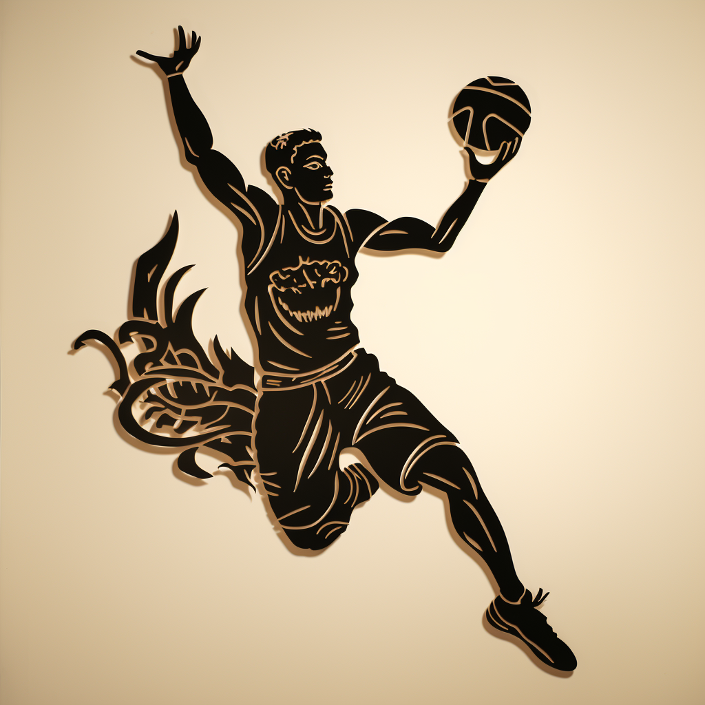 Basketball player performing Chinese shadow puppets