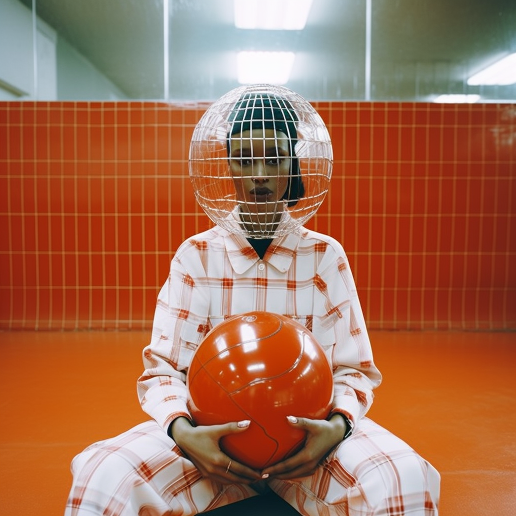 Fashion editorial with basketball theme