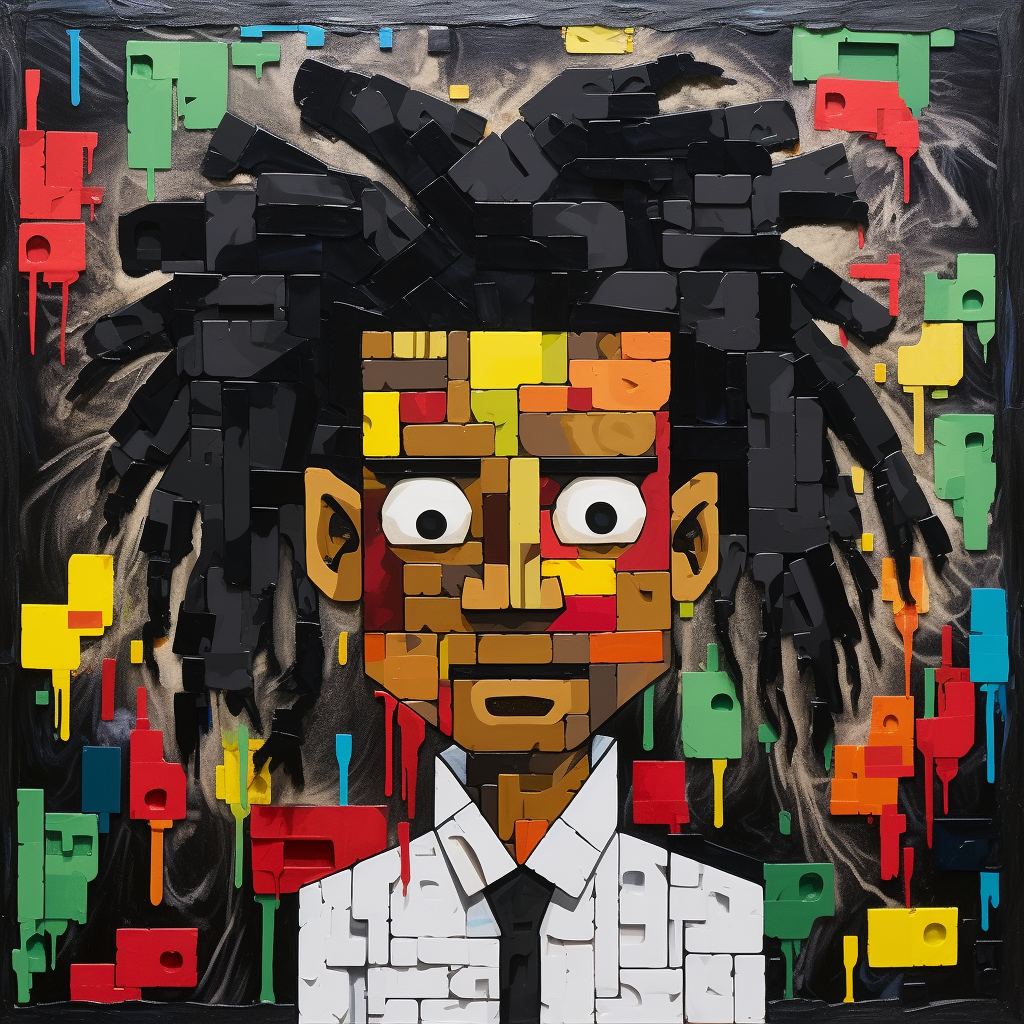 Minecraft-style Basquiat Jesus Painting