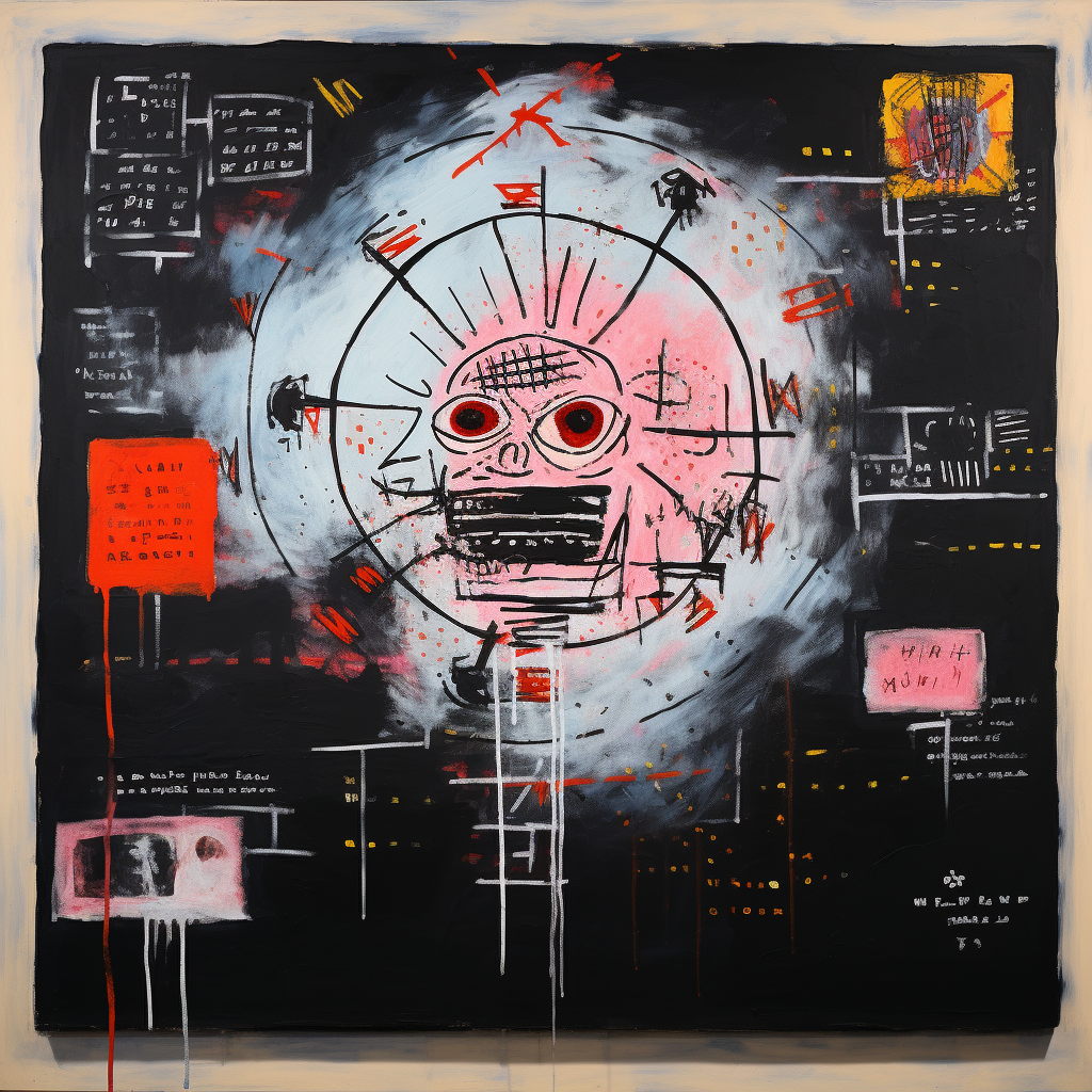 Basquiat-inspired calendar tragedy painting