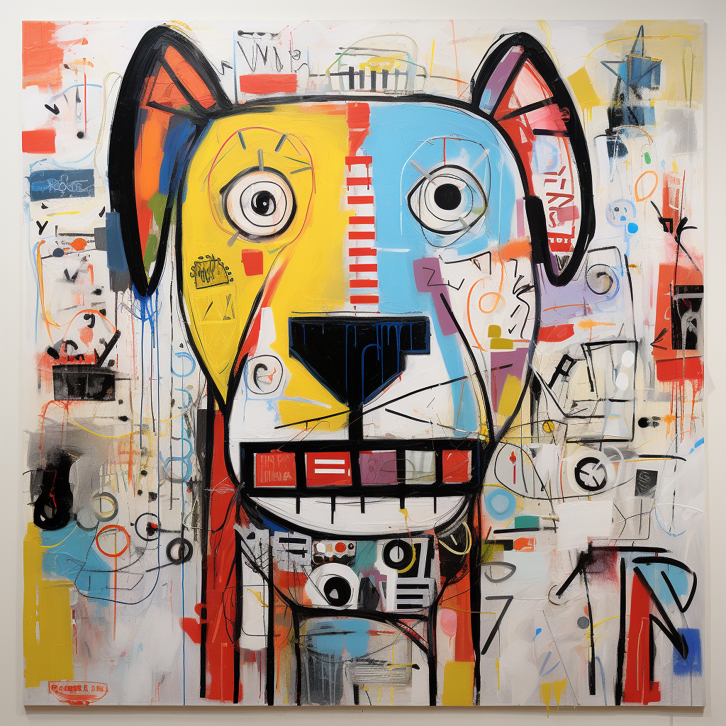 Expressionist portrait of Basquiat's dog