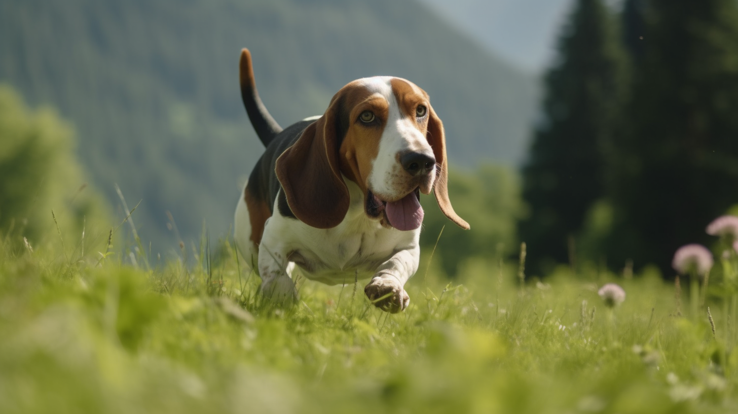 Basset Hound hunting in German Alps