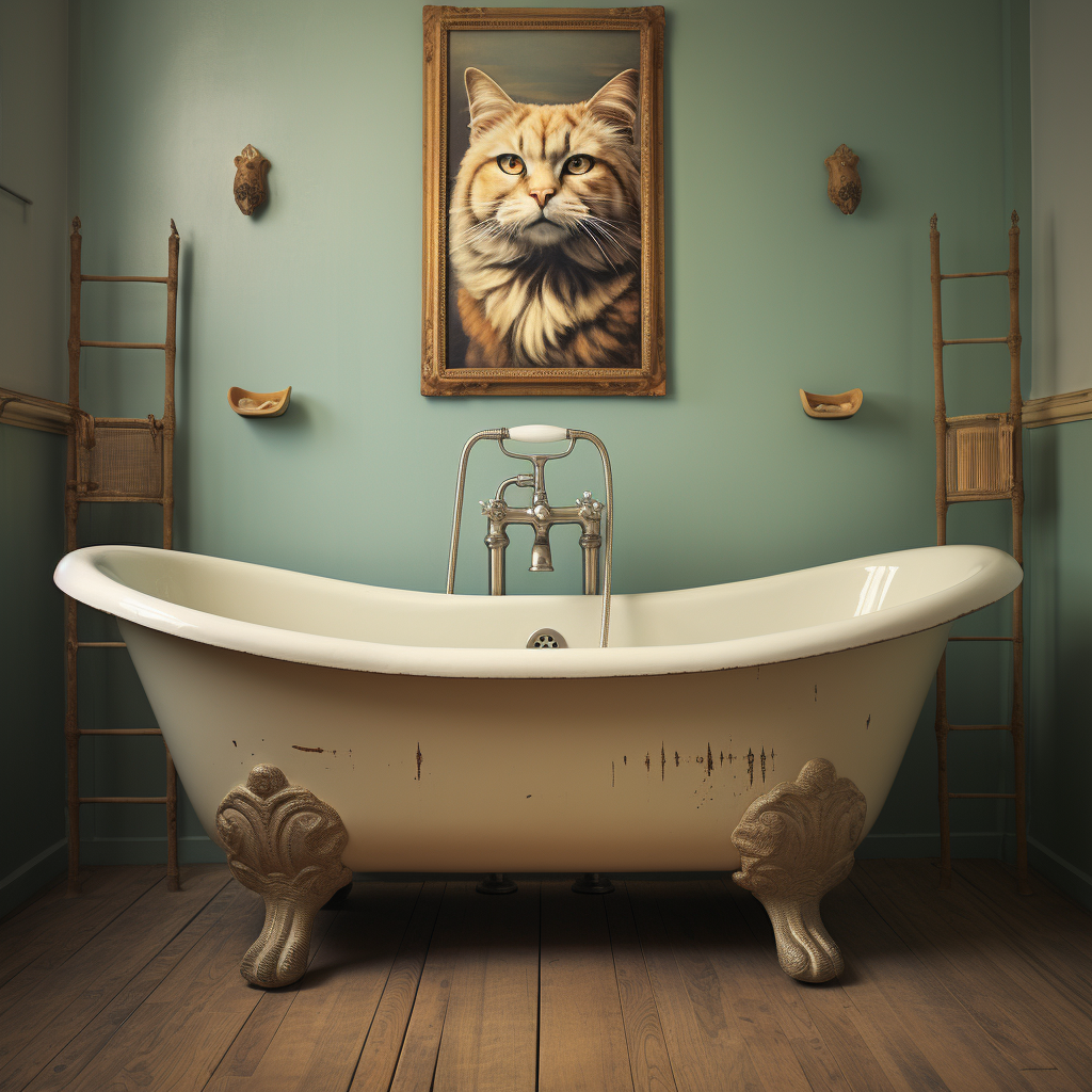 Cat's feet in a bathtub