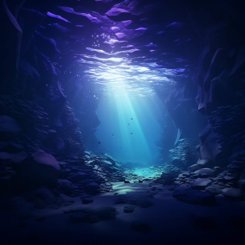 Stunning 3D rendering of deep ocean environment