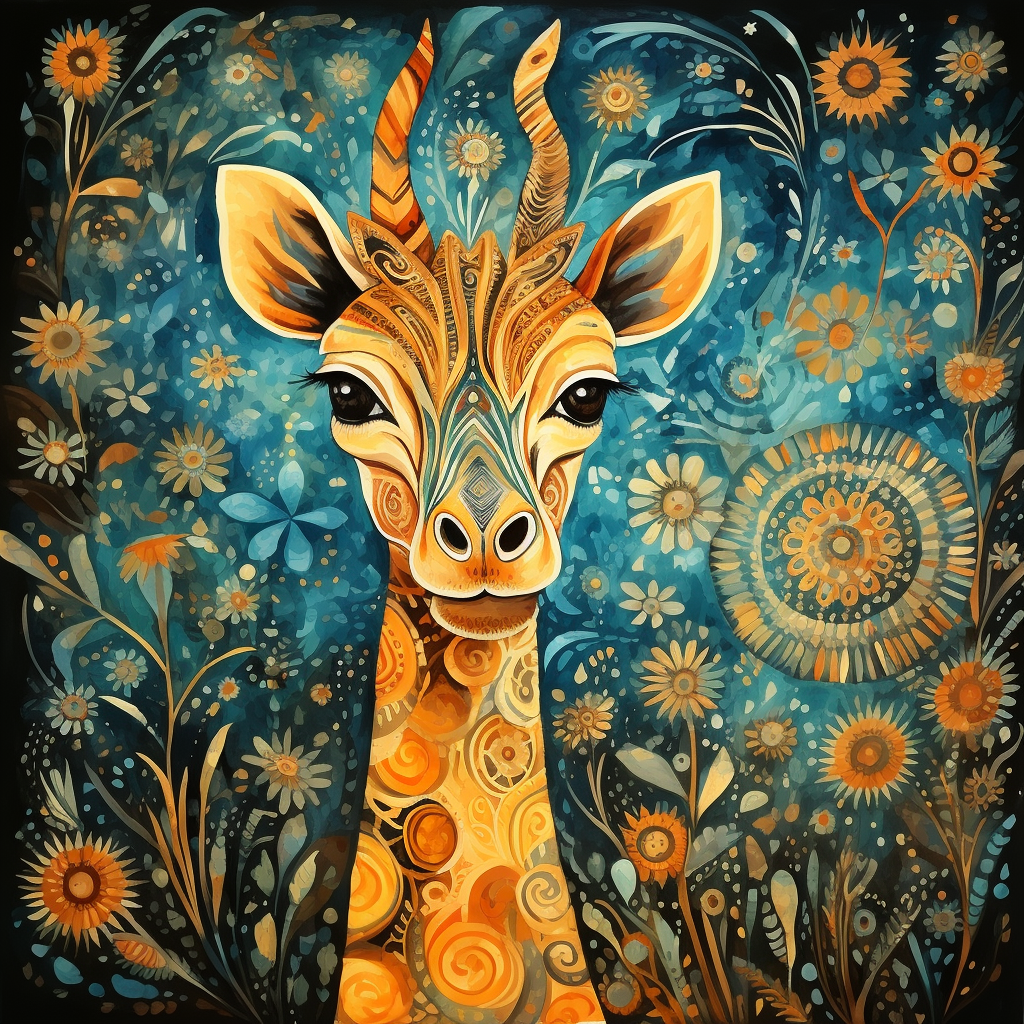 Beautiful Batik Pattern Giraffe