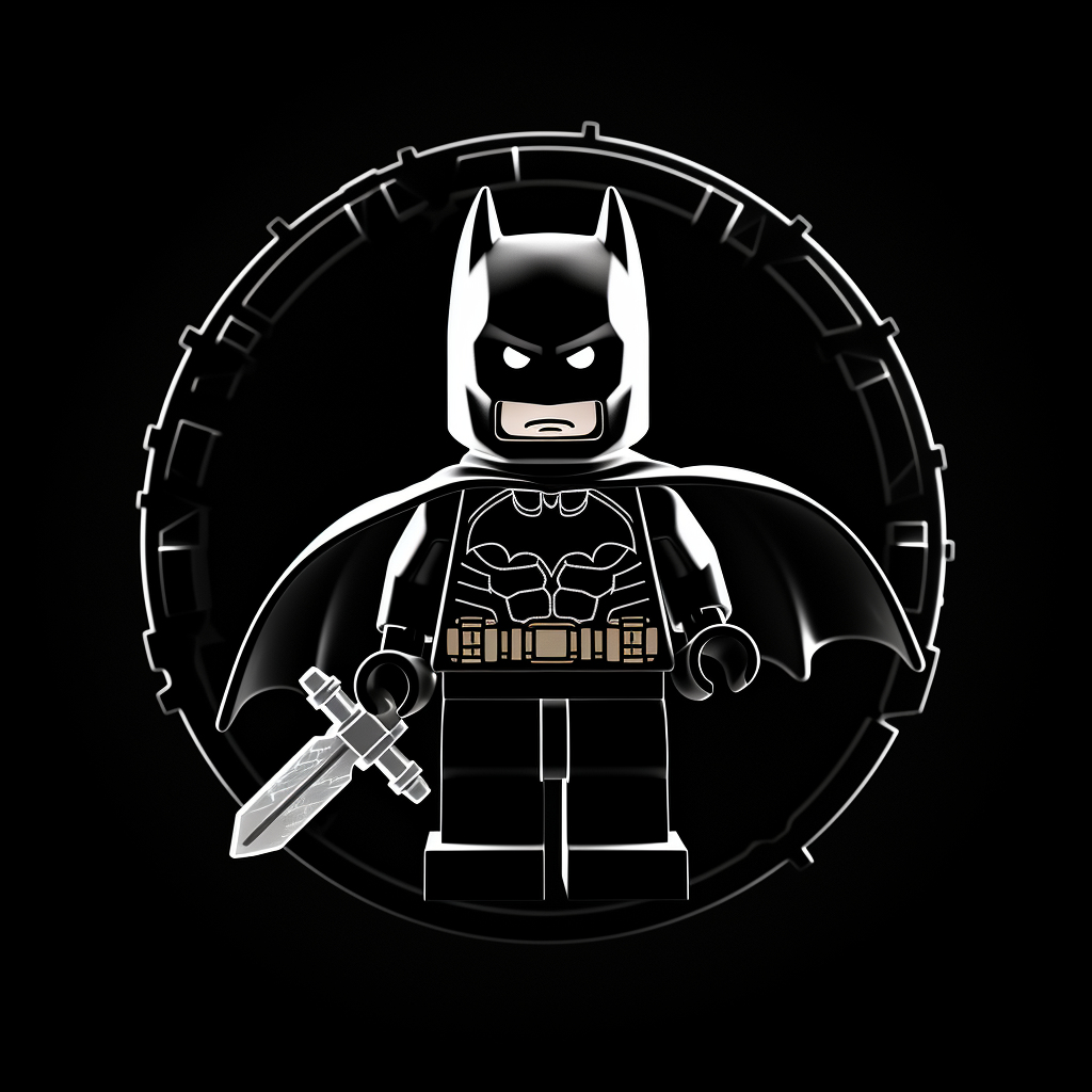 Lego Batman wielding a sword