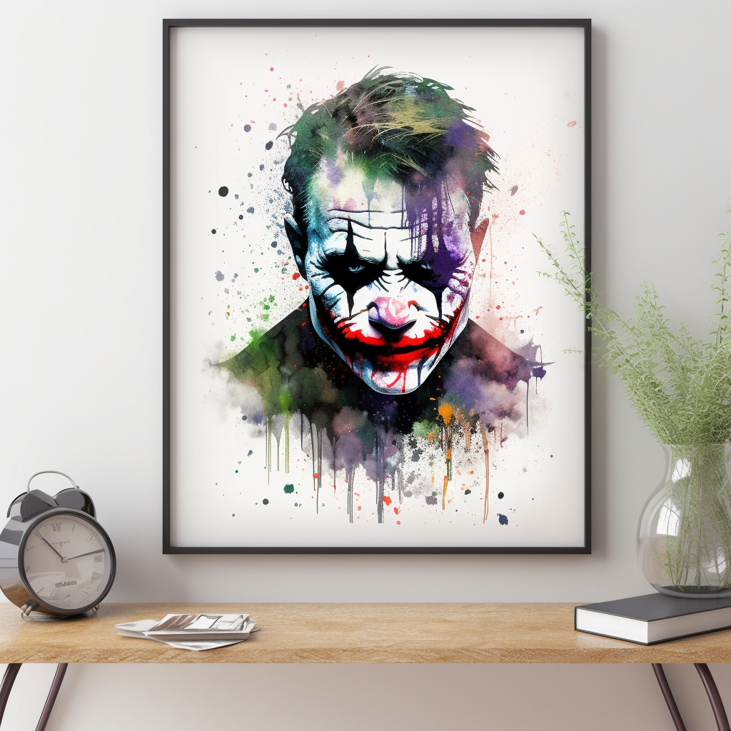 Watercolor Batman Joker Heads