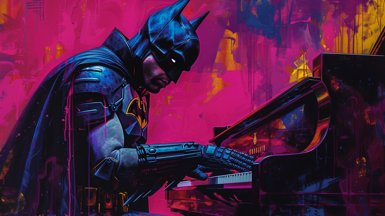 Batman playing piano, African American