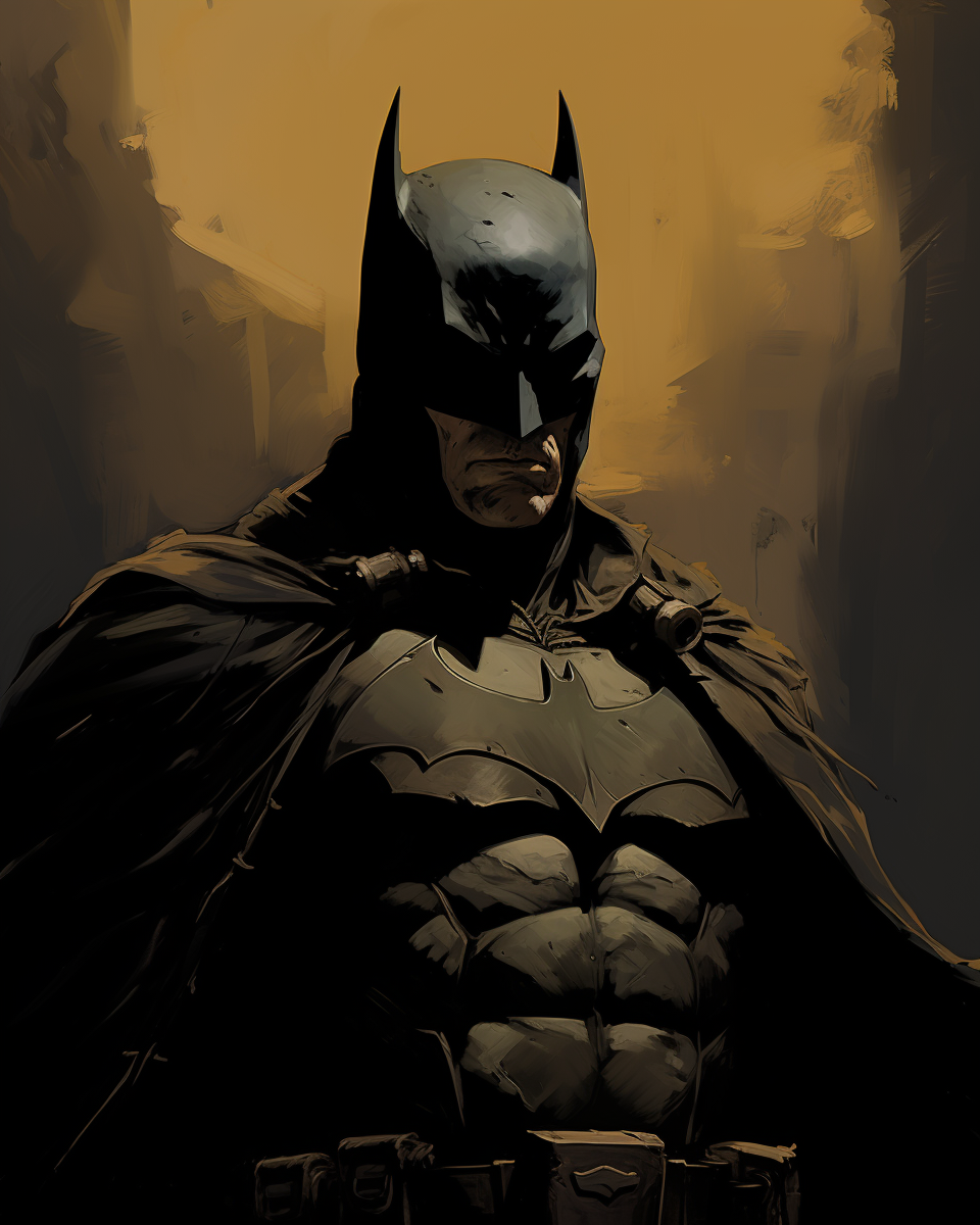 Batman unmasked Mike Mignola style