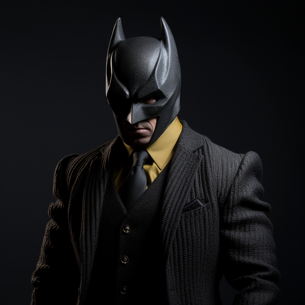 Batman in Wool Black Suit