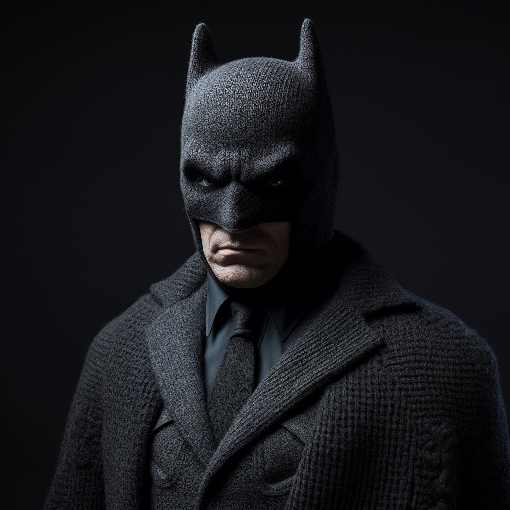 Batman in black wool suit