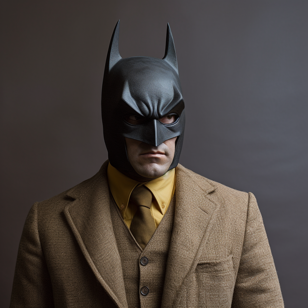 Batman wearing wool suit