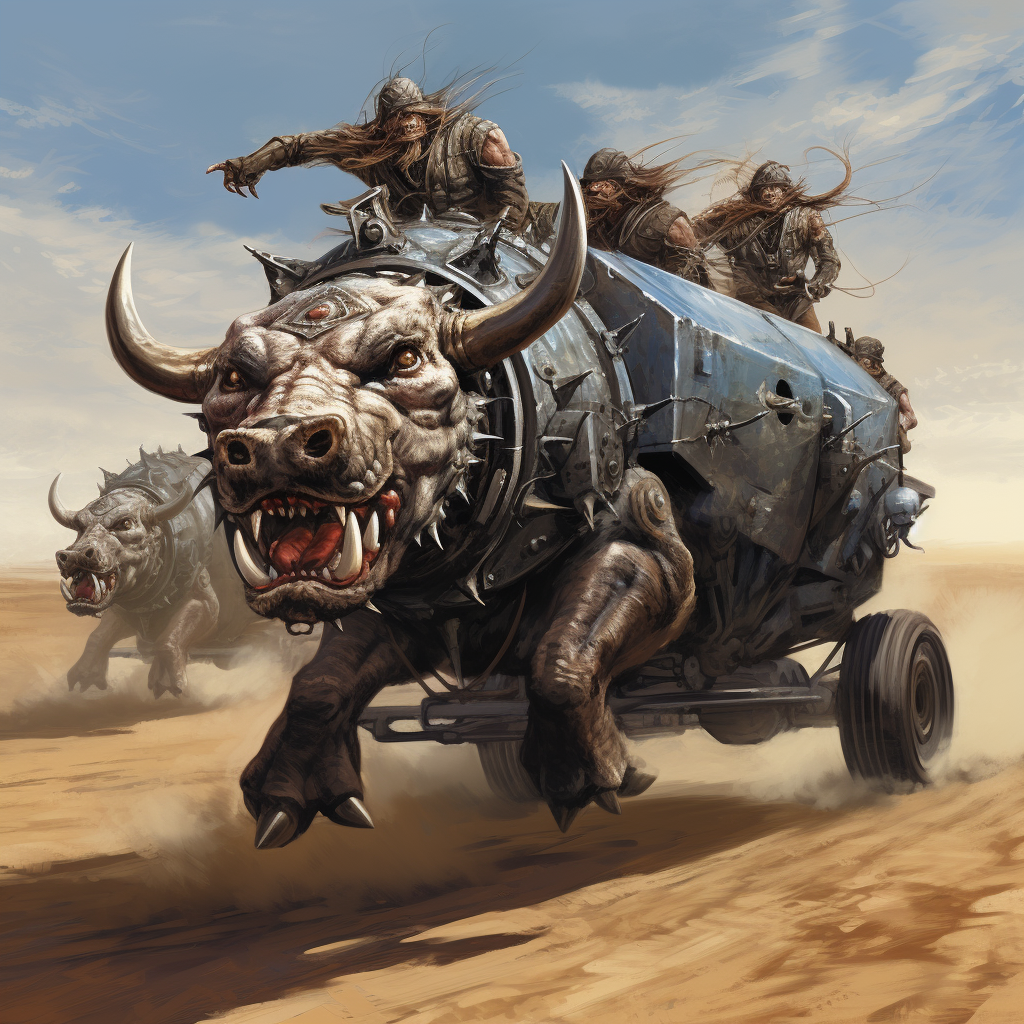 Warthogs pulling an epic battle chariot