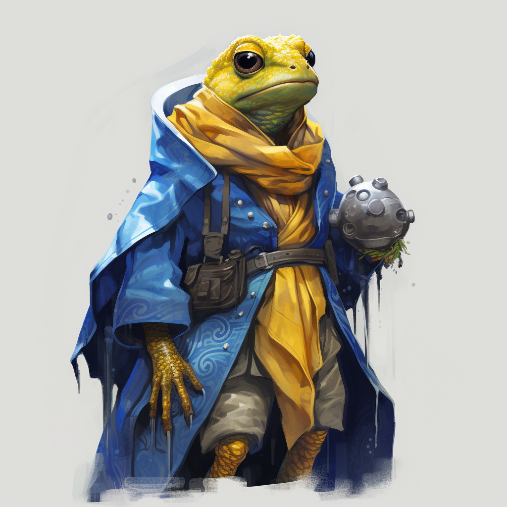 Yellow Poison Dart Frog Battletoad Character