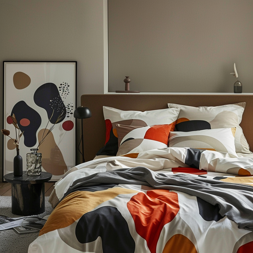 Bauhaus style bedding bedroom background