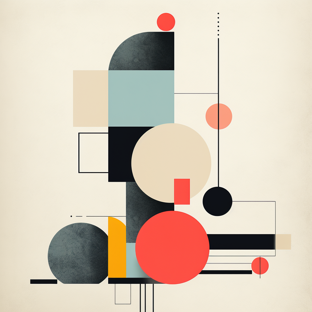 Bauhaus graphic design with vibrant colors