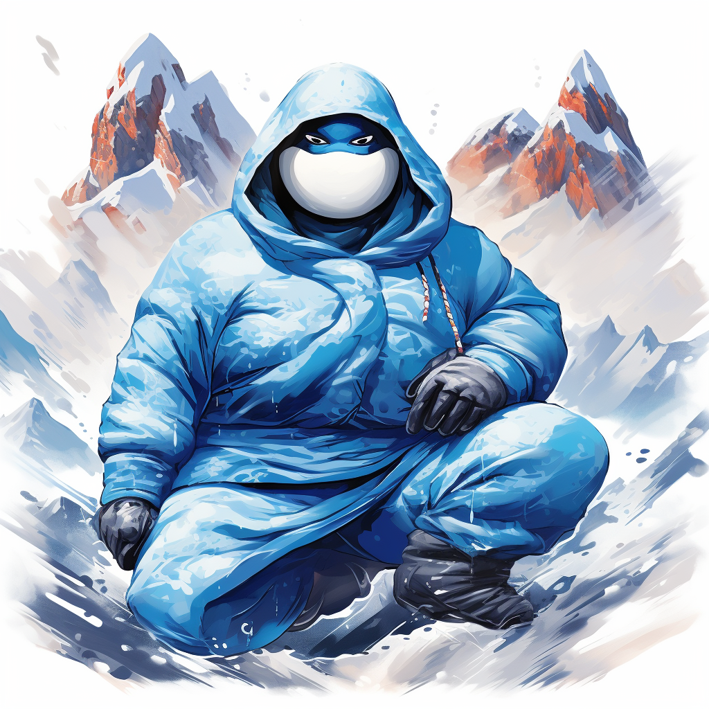 Colorful image of Baymax dressed as Sub Zero Ninja