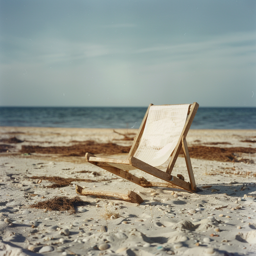 Beach chair romance scene image