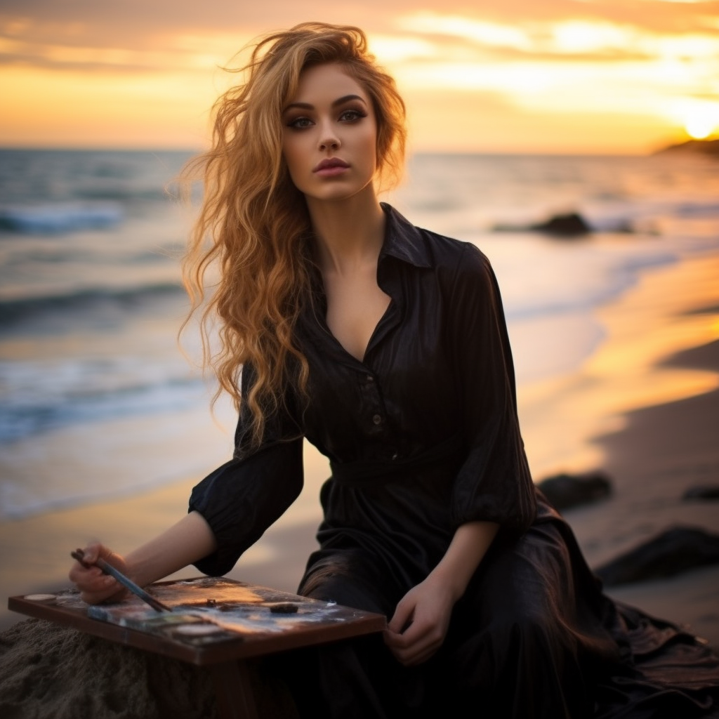 Stunning girl posing on the beach