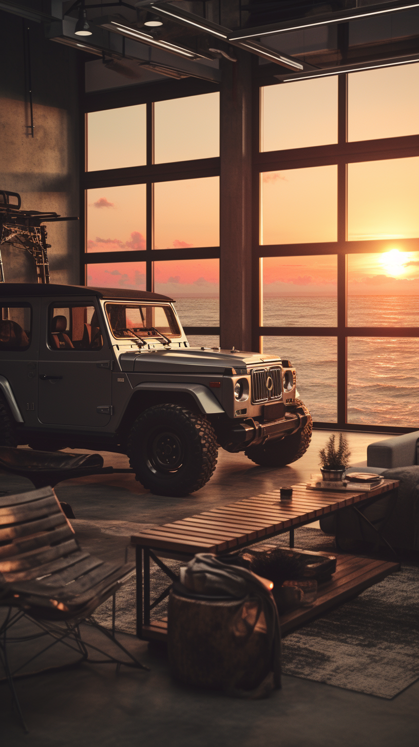 Industrial style loft with beach view