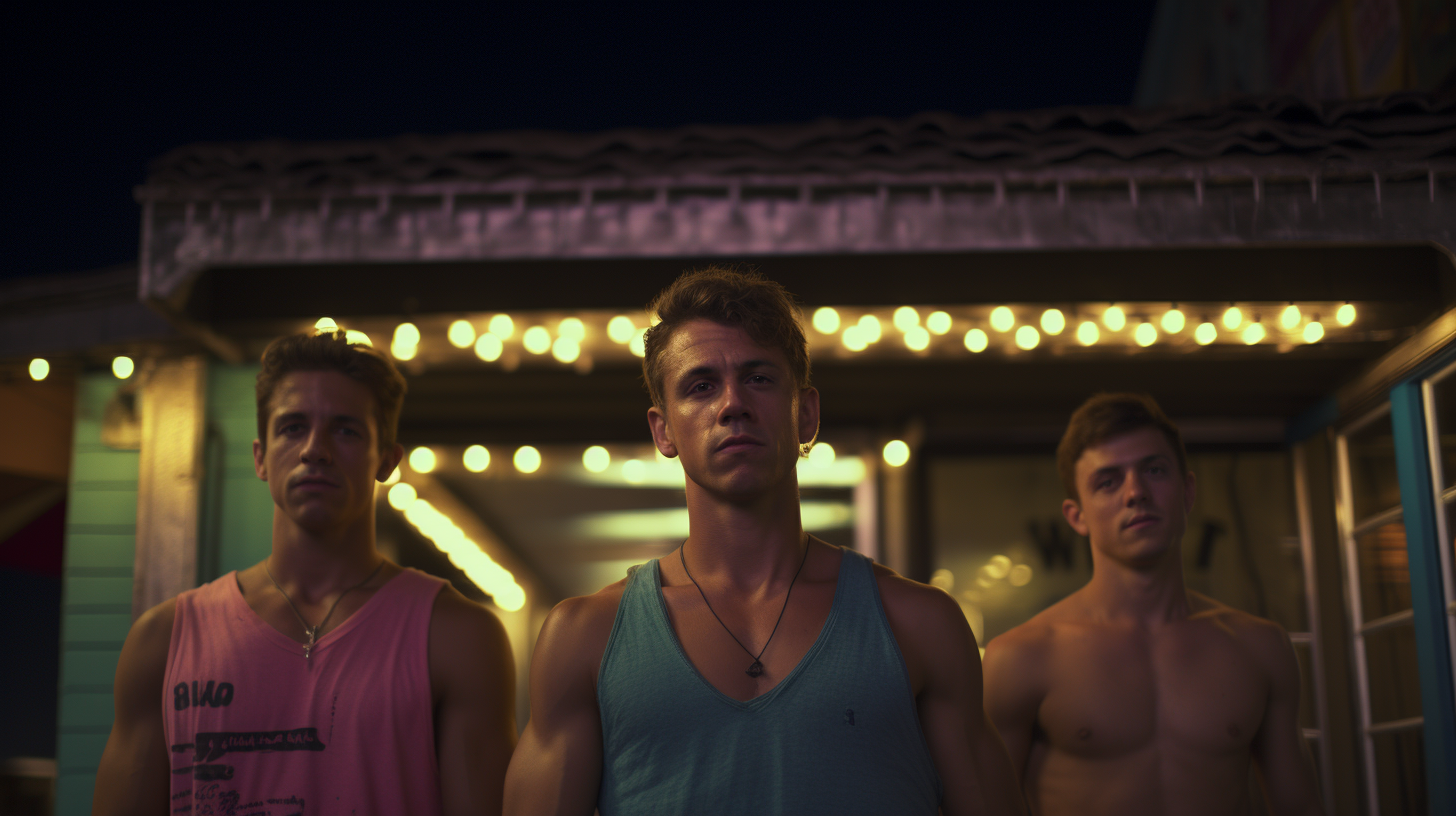 Three Male Cousins Enjoying Beach Life