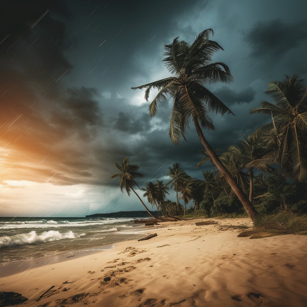 Scenic Beach with Palm Trees