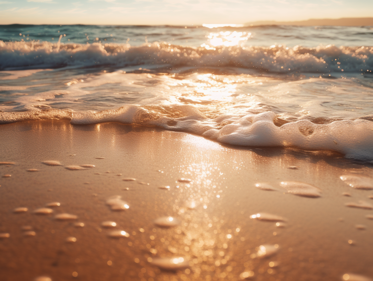 Stunning beach scene with crashing waves