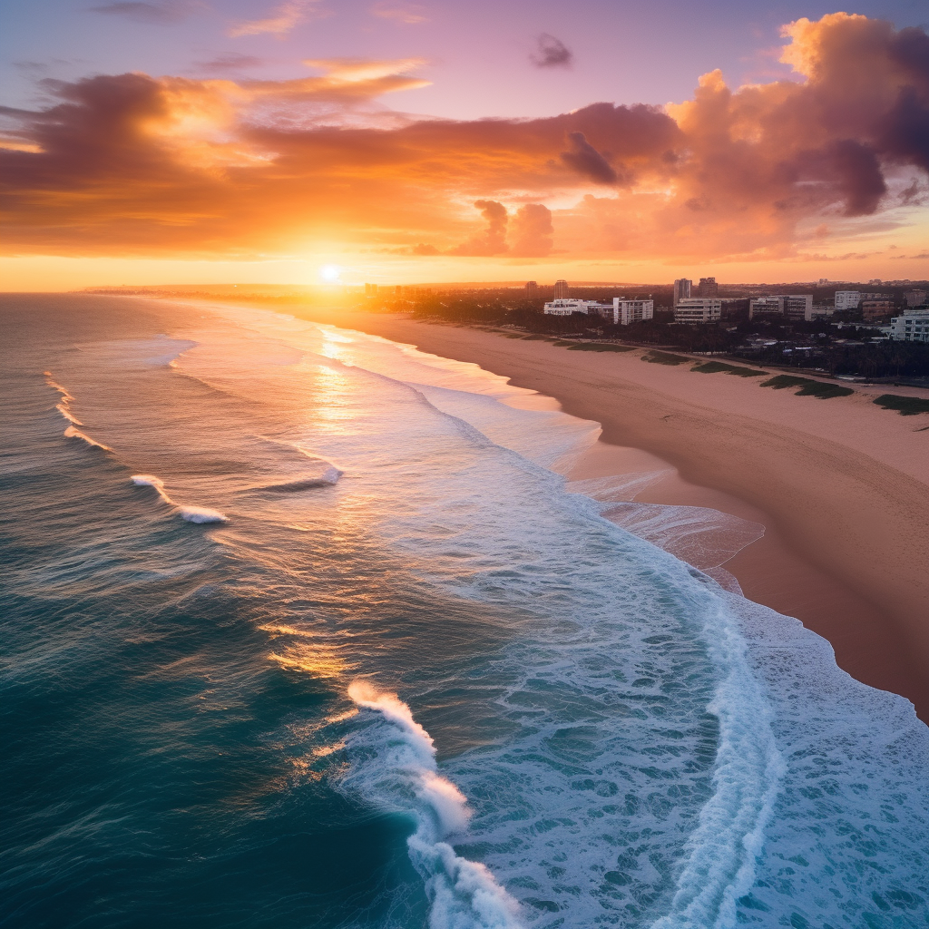 Stunning aerial view of sunny beach