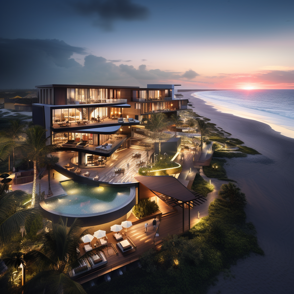 Luxury hotel overlooking the beach