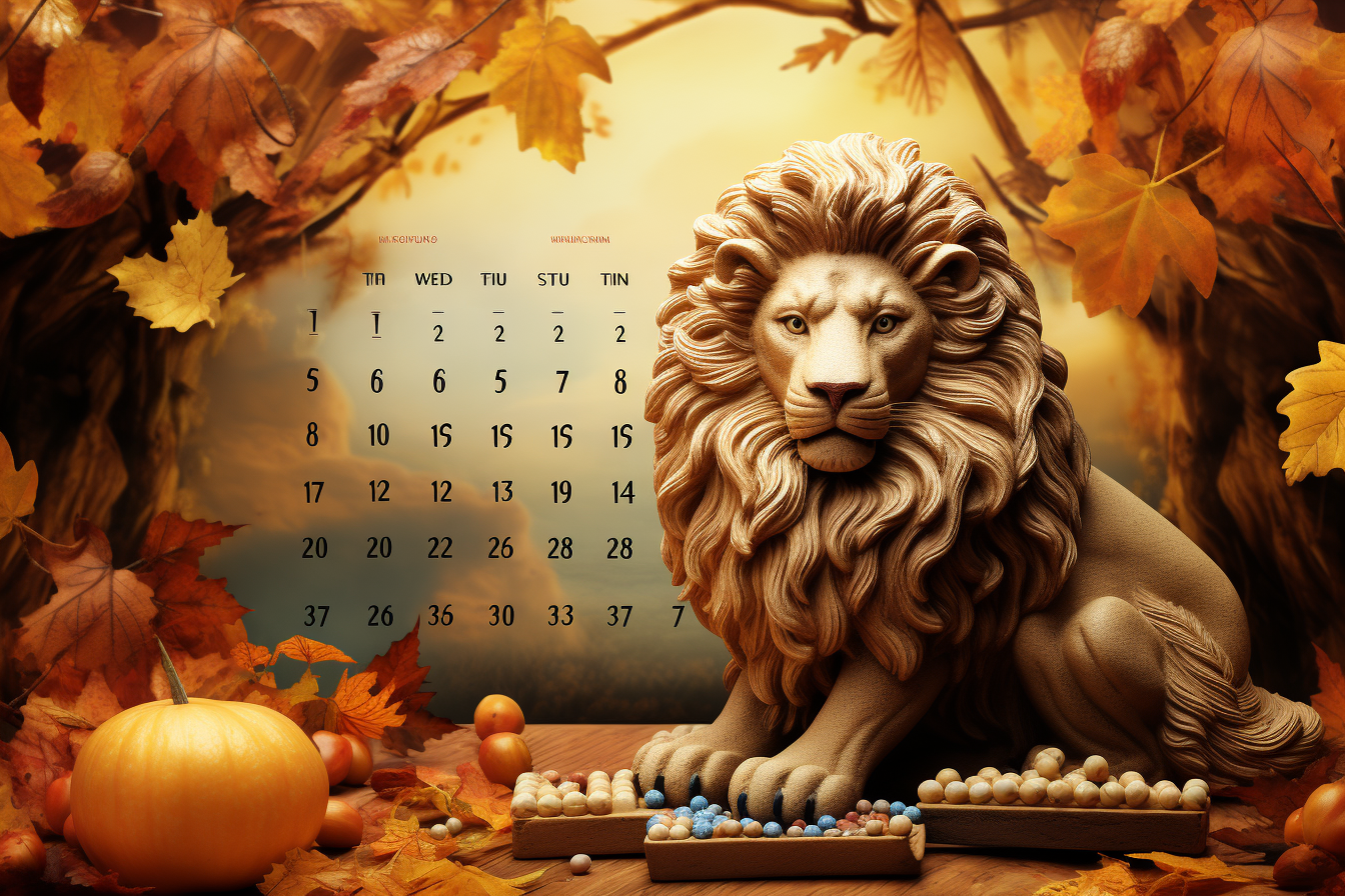 Detailed Lion Bead Sculpture Calendar