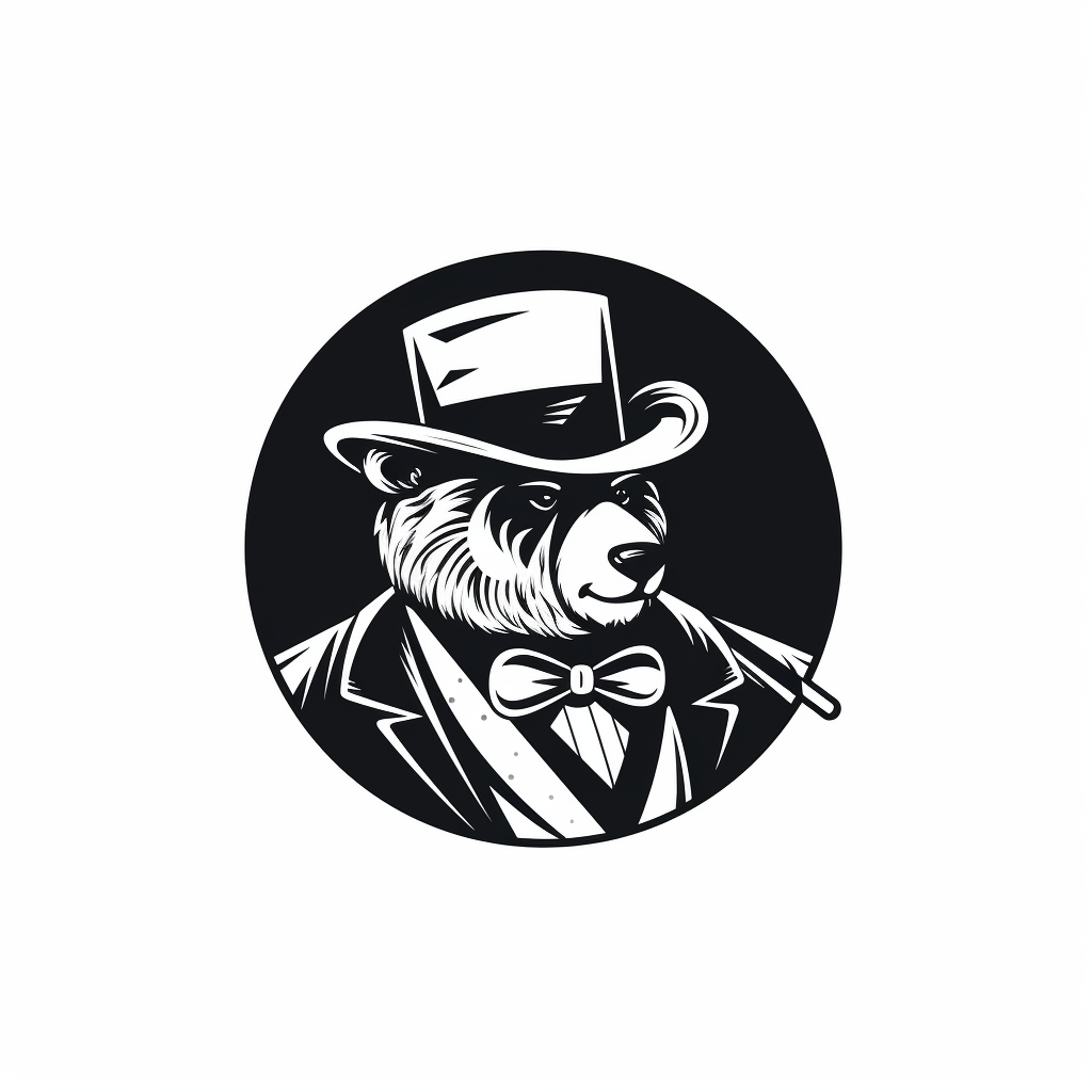 Bear Detective Smoking Pipe Minimal Lines