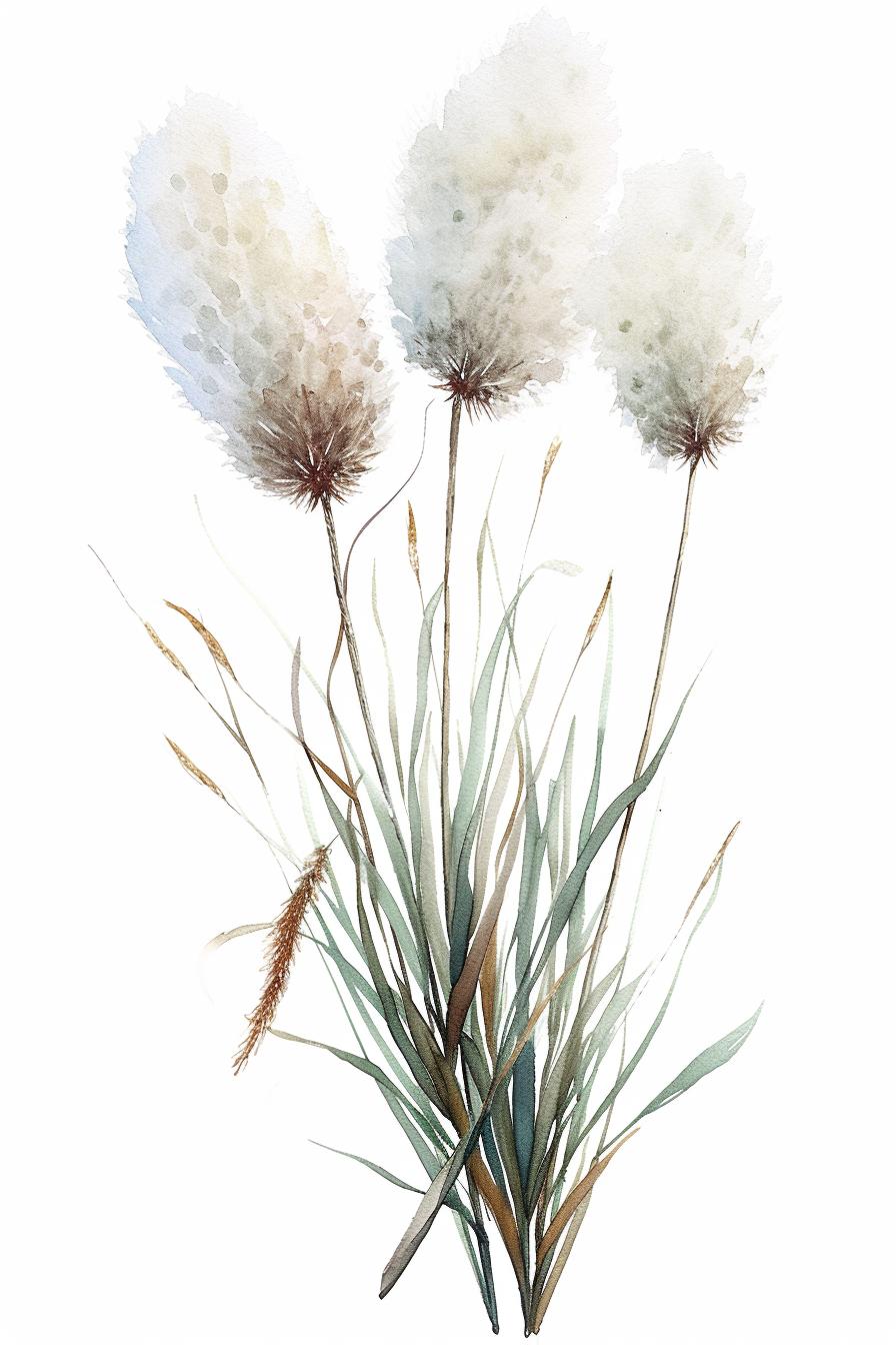 Bear Grass Acrylic Drawing Illustration