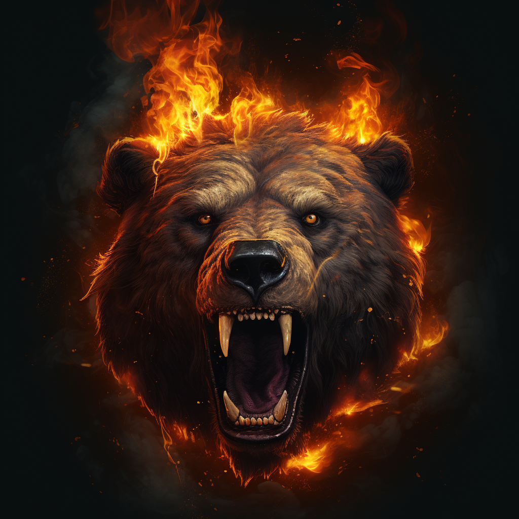 Bear Head on Fire