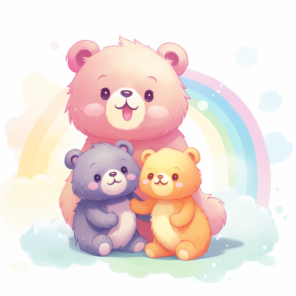 Cute bear and mouse illustration